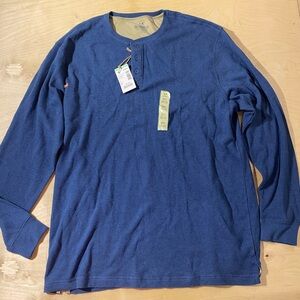 Outdoor Life Long Sleeve Blue Field Thermal Henley Shirt XXLT (Q)